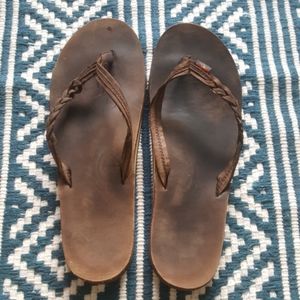 Rainbow braided sandal